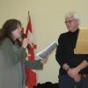 ​
FNHA member Jill Hargroves with February 2019 speaker Chris Robbins. 