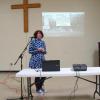 April 2025 speaker Koral LaVorgna giving her presentation on historical photograph research. 