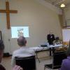February speaker Dr. Brent Wilson giving his presentation on his new book about New Brunswick airmen in World War One. 