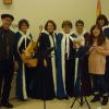 December 2017 Christmas singers, the Doucette family, being presented a cheque for the Fredericton Food Bank by FNHA member Jill Hargrove. 