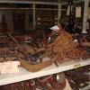 A collection of historic iron tools in the provincial furniture collection.