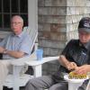 FNHA members Dow Johnston and George Crawford enjoying the food at the BBQ. 