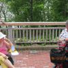 FNHA members Sharon Hallett and Carol Randall on the terrace at the Ducks Unlimited building during the BBQ.