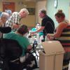 FNHA members and York Care Centre residents getting refreshments after the September meeting. 