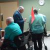 September speaker Dr. Barry Miller mixing with the audience after the meeting. 