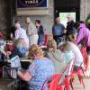 FNHA members and friends enjoying the BBQ at the Picaroons Roundhouse.